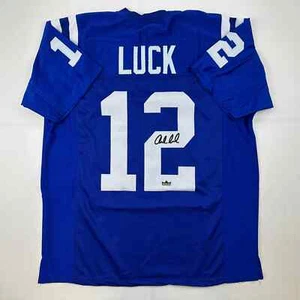 Facsimile Autographed Andrew Luck Indianapolis Blue Reprint Jersey Size Men's XL - Picture 1 of 4