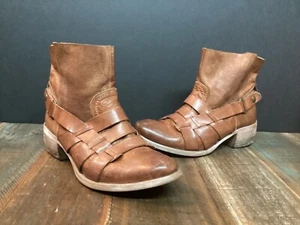 Vera Cruz Sundance handcrafted rustic brown leather ankle boots sz 36/6-6.5 - Picture 1 of 9