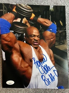 Certificado de autenticidad firmado por Ronnie Coleman JSA 8x10 C Mr Olympia Arnold Schwarzenegger PSA bajo - Imagen 1 de 1