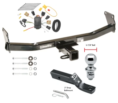 Trailer Tow Hitch For 07-10 Jeep Compass 2007 Patriot w/ Wiring & 1-7/8" Ball - Image 1 of 4
