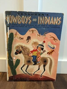Vintage Giant Golden Cowboys and Indian Book Hardcover Gustav Tenggren 1948 - Picture 1 of 12