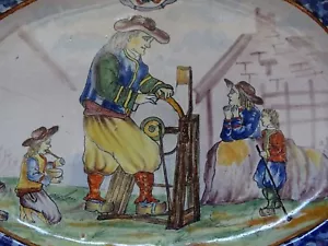 PLATO DE CERÁMICA VINTAGE PBX POUPLARD BEATRIX MALICORNE QUIMPER FRANCIA SIGLO XIX - Imagen 1 de 13
