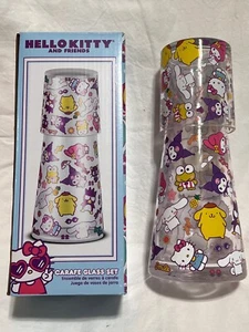 SANRIO Hello Kitty AND FRIENDS Carafe Glass Set NEW Bioworld - Picture 1 of 8