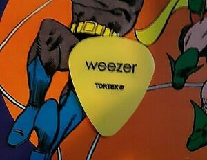 Weezer Japan World Cup 2002 Tour yellow guitar pick