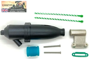 Nitro RC Metal Exhaust + Manifold complete system for most 1/10 vehicles 130mm - Picture 1 of 4