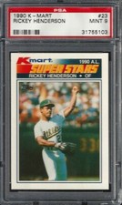 1990 K-Mart Super Stars #23 Rickey Henderson Oakland Athletics PSA 9 Mint 755103