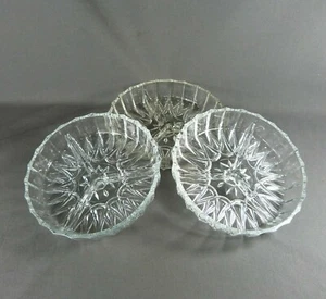 ⭐French Vintage 1950's Set of 3 Crystal Three-Section Relish Serving Dishes Nuts - Bild 1 von 7
