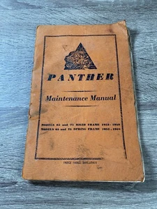 PANTHER MODEL 65 & 75 RIGID/SPRING FRAME 1953-1958 OWNERS MAINTENANCE MANUAL - Picture 1 of 8