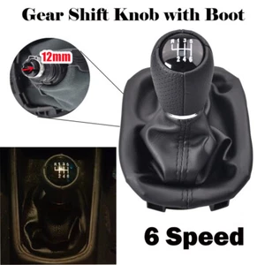 Fit For Seat Leon 1 MK1 Toledo II MK2 Black 6 Speed Gear Shift Knob With Boot - Foto 1 di 10