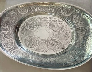 BARKER ELLIS Silverplate Oval Bread Tray 7 1/2" X 12" Made in England EPCA - Picture 1 of 3