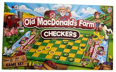 Masterpieces Old MacDonald's Farm Checkers Board Game NEW! - Image 1 of 2