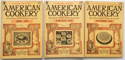 American Cookery Magazine 1935 Vintage Boston Cooking School Lot of 3 issues — 第 1/4 张图片