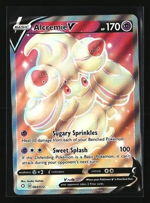 Pokemon ALCREMIE V 064/072 Full Art Ultra Rare (2021 Shining Fates) NM/Near Mint - Image 1 of 2