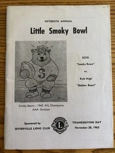1963 Little Smoky Bowl Sevier County High School Football Program 1960’s Advert - Bild 1 von 13