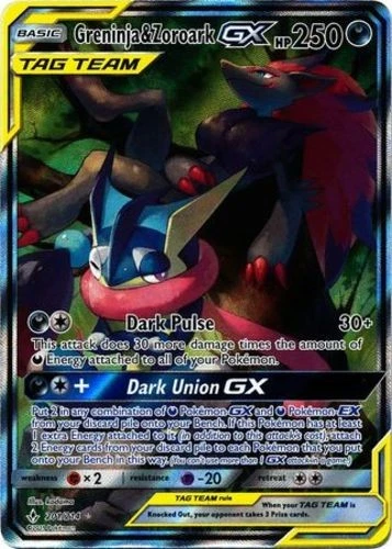 Greninja & Zoroark Tag Team GX (Alternate Art) - 201/214 - Full Art Ultra Rare P - Image 1 of 1