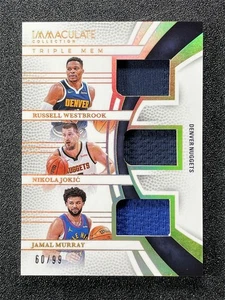 2024-25 Immaculate Westbrook Nikola Jokic Jamal Murray Triple Mem Patch /99 - Picture 1 of 2