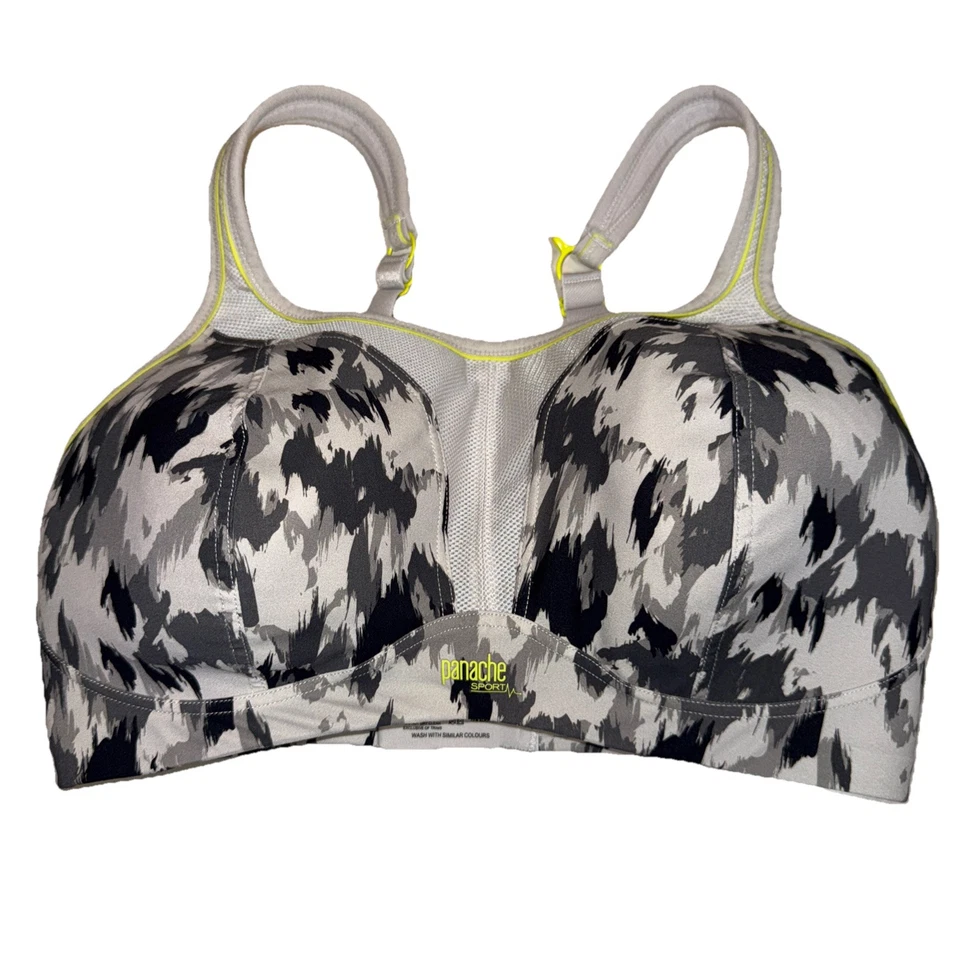 Sujetador deportivo inalámbrico PANACHE 7341A gris abstracto animal 34F inalámbrico Foto 1 de 4