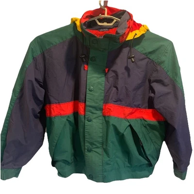 Vintage Tommy Hilfiger Jacket Men’s L 90s Colorblock Hooded Windbreaker - Image 1 of 4