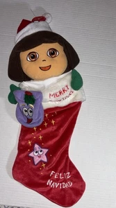 Vintage 2006 Dora the Explorer Weihnachtsstrumpf 3D Plüsch Feliz Navidad - Bild 1 von 6