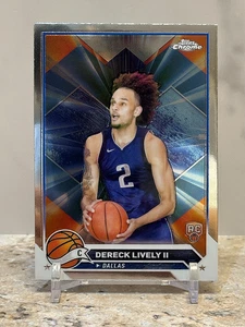 2024 Topps Chrome Dereck Lively II Rookie RC #92 Dallas Mavericks - Picture 1 of 6