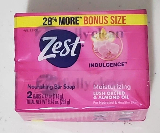Pack of 2 Zest Indulgence Deodorant Bar Soap 3.2 oz Bars Lush Orchid & Almond - Image 1 of 1