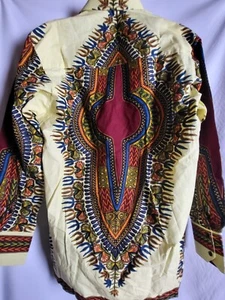 Azelle Hombre Dashiki Talla L/XL Colorido Estampado Étnico, Interior Estampado - Imagen 1 de 4