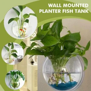 Hanging Wall Mounted Fish Bowl Betta Tank Aquarium Plant Bubble Decors Fish H3U4 - Picture 1 of 12