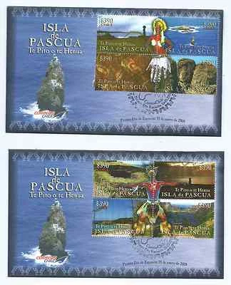 CHILE 2008 Isla de Pascua Easter Island Ile de Paque Moai Te Pito o te Henua FDC - Image 1 of 2