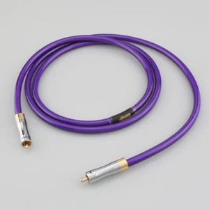 75 ohmios OCC HiFi Coaxial RCA Audio Cable de Interconexión Digital Astillado - Imagen 1 de 8
