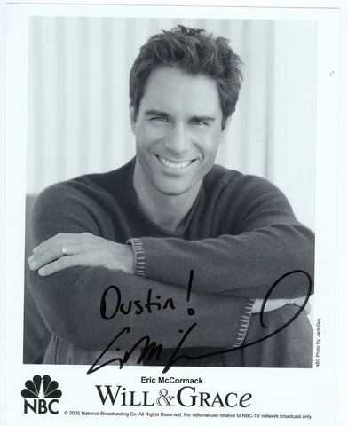Eric McCormack autographed black & white 8 x 10 photo hand signed Will and Grace Cover