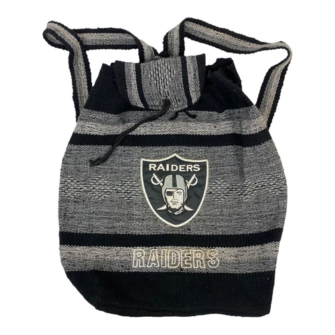 Raiders Black And White Fabric Drawstring backpack bag Draw String Cover