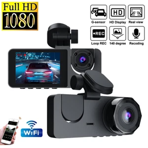 3 Channel Dash Cam Front Inside Rear Triple WIFI 1080P Car Camera Night Vision - Picture 1 of 12