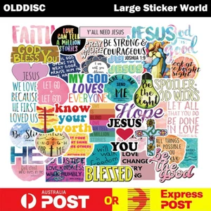 50pcs Jesus God Bless You Faith Vinyl Stickers Skate Luggage Car Laptop Phone - Picture 1 of 11