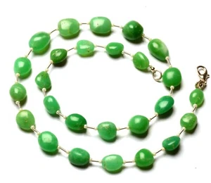 Chrysoprase Gemstone Nuggets 17" Necklace Multiple Size Beads - Picture 1 of 10