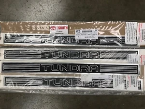 4 PC 2007-2019 Tundra Crew Max Platinum Door Sill Protectors Chrome Black Satin - Picture 1 of 1