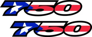 2 Custom Puerto Rico Flag 750 Tail Fairing Decals GSXR Sticker gsxr750 gsx-r - Picture 1 of 2