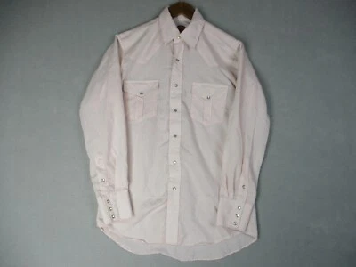 Camisa Miller Western Wear Adulto 15 Blanca Rosa Manga Larga Perla Snap Vaquero Para Hombres Foto 1 de 4
