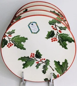 4 Piatti Tacchino Natale HOLLY ED EDERA - 10,5” NUOVI - Foto 1 di 4