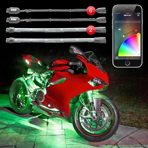 XKGLOW Chrome App Controlled 16M Color Light Kit 6 Pod 2 Strip Kit #KS-MOTO-MINI - Picture 1 of 1