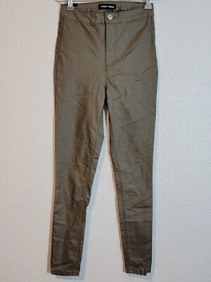 jeans mujer casi famosos talla 5 jegging elástico imitación cuero recubierto verde Foto 1 de 4