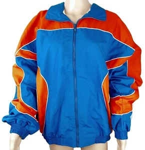 Vintage Team Apparel Jacket Orange Blue Colorblock 80s 90s New Men Large Lined - Picture 1 of 7