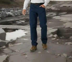 Wrangler Workwear Men's Size 42x32 Relaxed Work Pant Blue (Dark Sapphire) - Picture 1 of 8