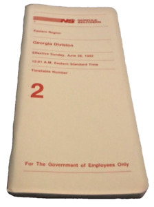 JUNE 1992 NORFOLK SOUTHERN GEORGIA DIVISION EMPLOYEE TIMETABLE #2