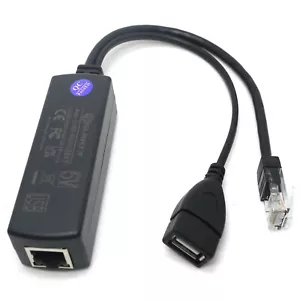 Active PoE Splitter 48V to 5V 5.2V 2.4A USB TYPE A Female 802.3af for tablet - Picture 1 of 10