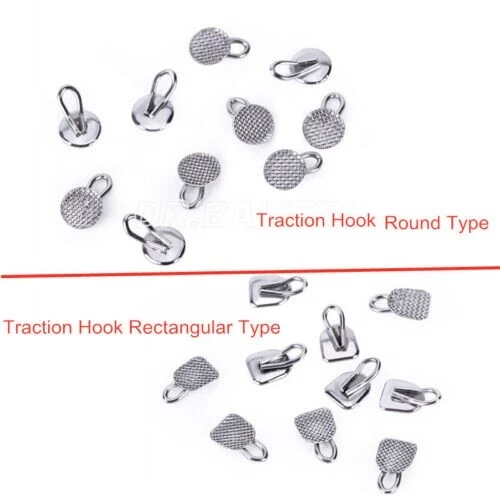 Dental Orthodontic Lingual Buttons with Traction Hook Rectangular /Round Type - Image 1 of 1