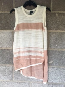 Anthropologie Left of Center Top X-Small Women Sleeveless Striped Asymmetrical - Picture 1 of 5