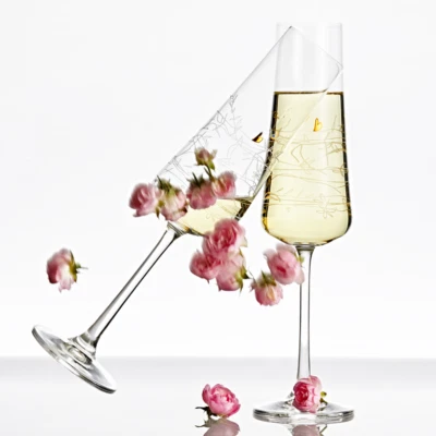 Sektgläser Grown over with happenies 210 ml 2er Set Kristallglas Bohemia - Bild 1 von 3