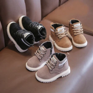 Children Kid Casual Lace Up Ankle Boots Toddler Infant Baby Boys Walk Shoes - Picture 1 of 20