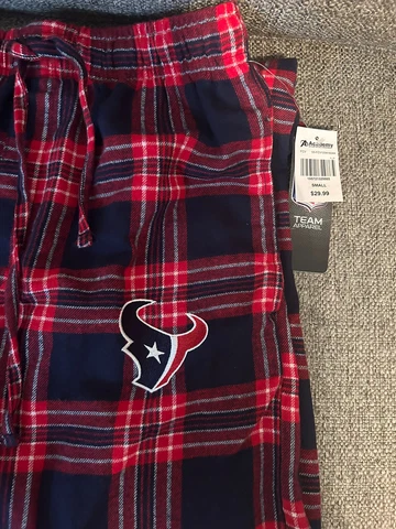 NFL Team Apparel Houston Texans Plaid Flannel Pajama Pants Size Small Cover