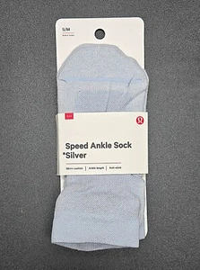 Lululemon Women's Single Pair Ankle Sock *Silver, S/M Daydream Blue White NWT - Picture 1 of 3